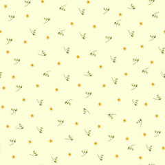 Seamless pattern watercolor linden blossom