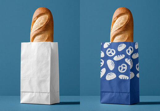 Artistic Bread Packaging Design Showcase Mockup PSD