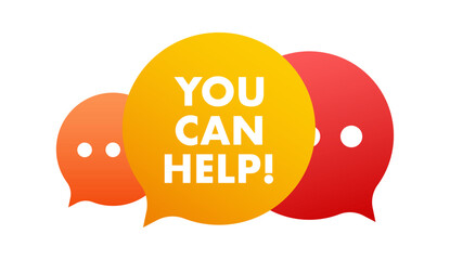 Speech bubbles communicating you can help. message