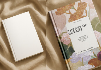 Blank Book Mockup Floral Cover PSD