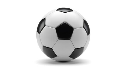 Fototapeta premium Classic soccer ball black and white pattern isolated on white background