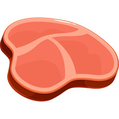 Raw Beef Steak Icon Isolated on Transparent Background Detailed Pixel Art Style