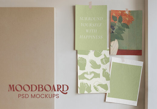 Creative Moodboard PSD Mockup