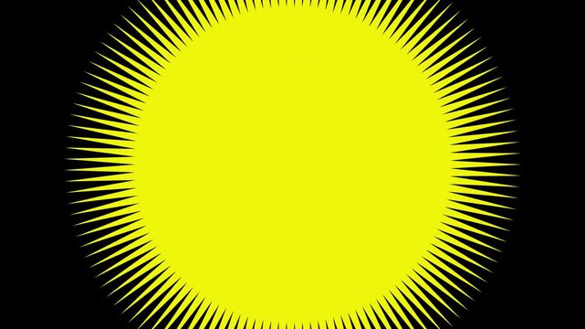 Abstract Rotating Yellow Sun Rays Pattern on Black Background Dynamic Hypnotic Stripes Loop Animation for VJ Visuals and EDM Backgrounds