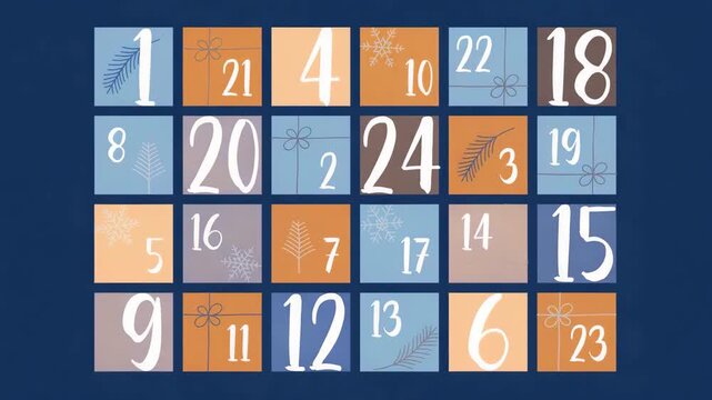colorful advent calendar 24 christmas boxes illustrated animation