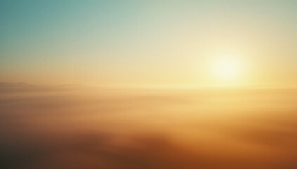 Obraz premium Sun rising and bathing dense clouds in aerial view with golden light at sunrise, copy space