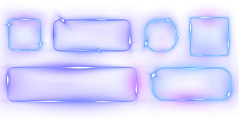 Png Blue and Purple Neon HUD Frames PNG Overlay on transparent background