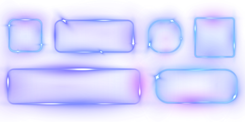 Png Blue and Purple Neon HUD Frames PNG Overlay on transparent background