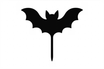 Black bat halloween party decoration on transparent background