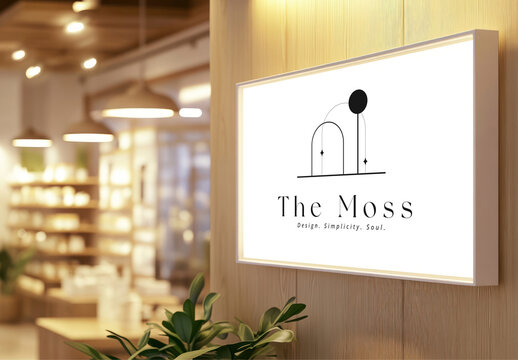 Elegant Sign Mockup In Cozy Cafe PSD