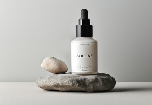 Elegant Skincare Product Bottle Mockup PSD