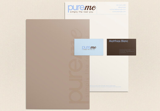 Elegant Stationery Set Design Mockup PSD