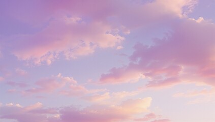 Obraz premium Displaying pastel clouds spreading across high-altitude open sky, showcasing serene cloud layers