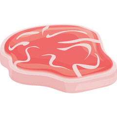 Raw Steak With Marbling Fat On A Transparent Background