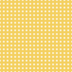 Minimal seamless pattern with cornsilk rounded squares in grid layout over a golden yellow background. Great for warm visuals, packaging, and soft geometric backgrounds.