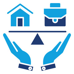 Worklife Balance Flat Blue Icon