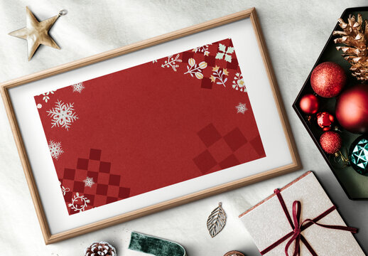 Festive Holiday Frame Design Mockup PSD