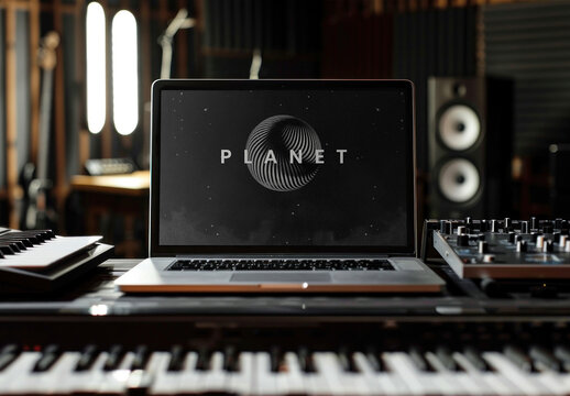 Modern Music Production Studio Setup Mockup PSD