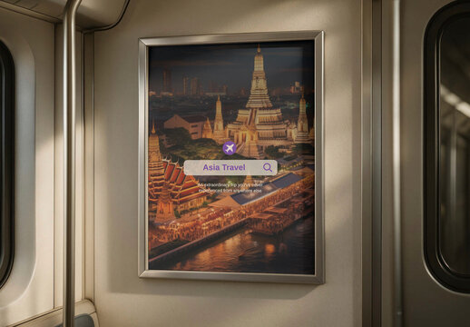 Night Cityscape Travel Advertisement Mockup PSD