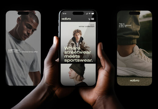 Trendy Streetwear Mobile Showcase Mockup PSD