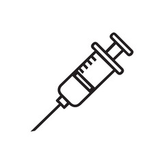 Fototapeta premium Medical syringe icon with needle graphic symbolizing healthcare vaccination medicine injection pharmaceutical treatment drug delivery science