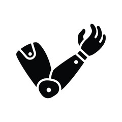Modern bionic prosthetic arm symbol futuristic medical technology limb replacement icon vector