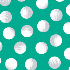 Golf balls seamless pattern. Sport background. Modern and minimal illustration ideal for athletic branding, tournaments, and leisure sport concepts.