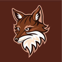 Golden Fox Logo on Brown Background | Luxury Metallic Animal Emblem for Premium Branding