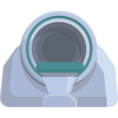 Medical Scanning Machine Interior With Blue Green Accents And Light Gray Exterior On A Transparent Background