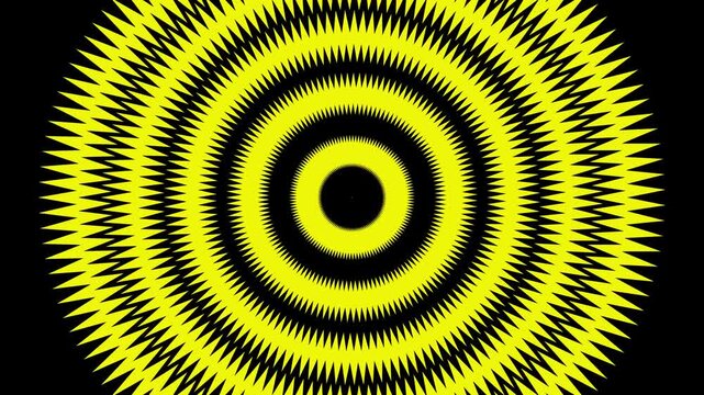 Abstract Hypnotic Yellow Spiral Loop &ndash; Vibrating Circular Energy Waves for Music Visualizer, EDM, and Futuristic Videos