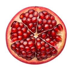 Pomegranate Half Revealing Red Arils with Seeds on Black Background graphic design