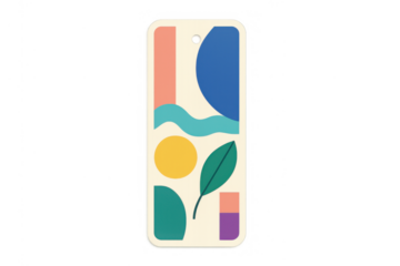 Abstract nature bookmark design creating a modern colorful composition on transparent background