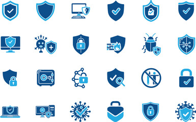 Antivirus security protection filled shield icon