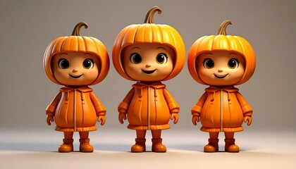 Figurki dla dzieci upodobnione do dyni. Figurki do zabawy dla dzieci na wzór dyni.