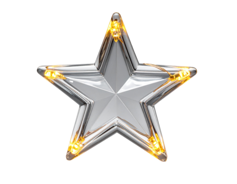 Christmas star made of glass with inner light, isolated