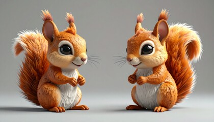 Postacie wiewiórek jako maskotki dla dzieci