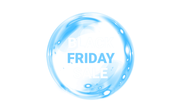 Png Blue Glossy Black Friday Sale Overlay PNG on transparent background - Powered by Adobe