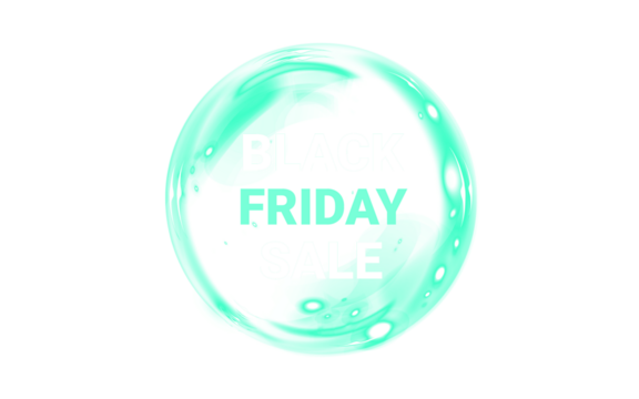 Png Teal Black Friday Sale PNG Overlay on transparent background - Powered by Adobe