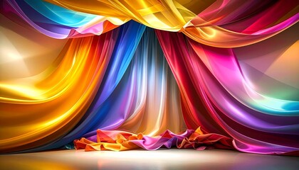 Scena z kolorową kurtyną