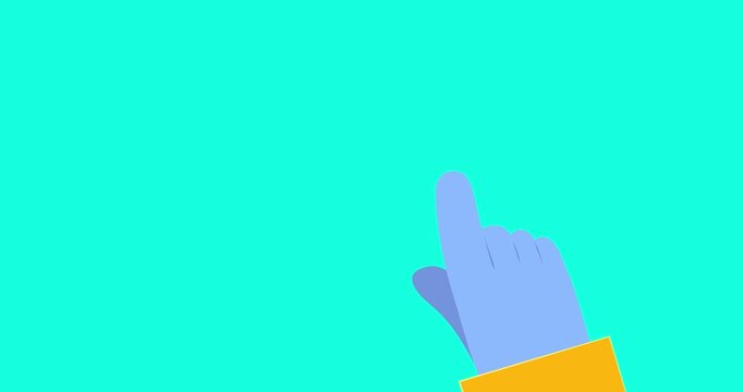 Blue single palm gesture finger scroll left right isolated. Cartoon animated businessman moving character for finger scroll gsm phone transparent. Business explainer flat design people serie movie.