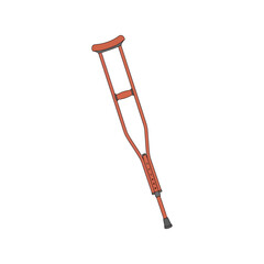 Adjustable pink crutches for mobility assistance and injury recovery vector