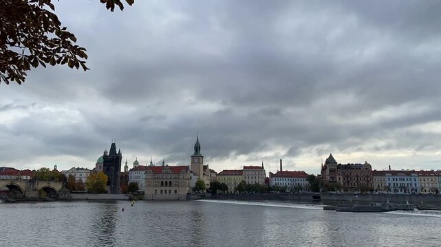 Prague Old Town Timelapse Under Moody Sky
