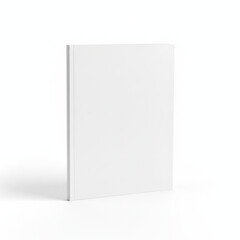 A plain white book mockup isolated on white