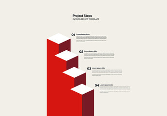 Project Steps Infographic Template with 4 Tall Columns