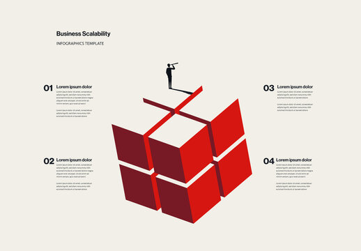 Business Scalability Infographic Template with Minimalist Illustration