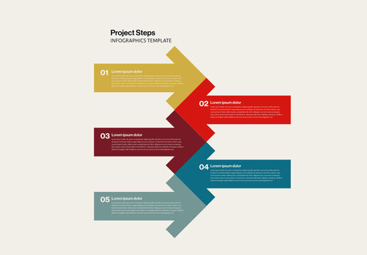 Project Steps Colorful Arrows Infographic Template