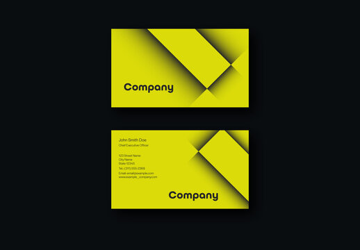 Bright Yellow Dark Gradients Business Card Template