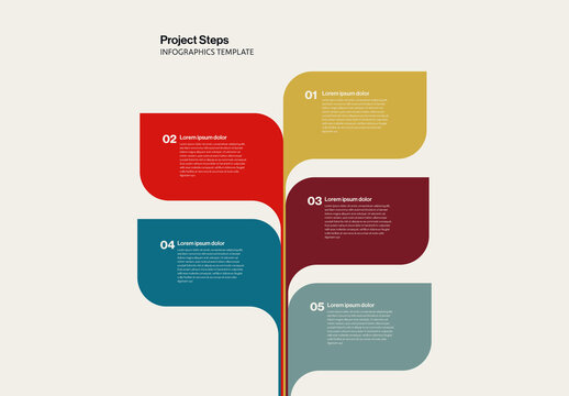 Project Steps Colorful Petal Infographic Template
