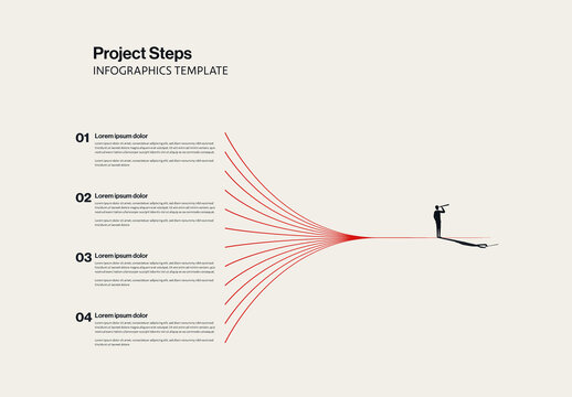 Project Steps Infographic Template with Converging Lines