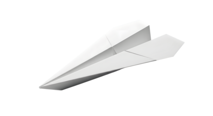Paper airplane isolated on transparent background a symbol of freedom, easy, creative and startup a simple message of hope and inspiration